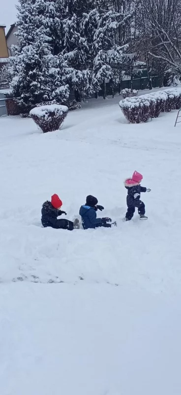 Zabawy na śniegu Smerfów